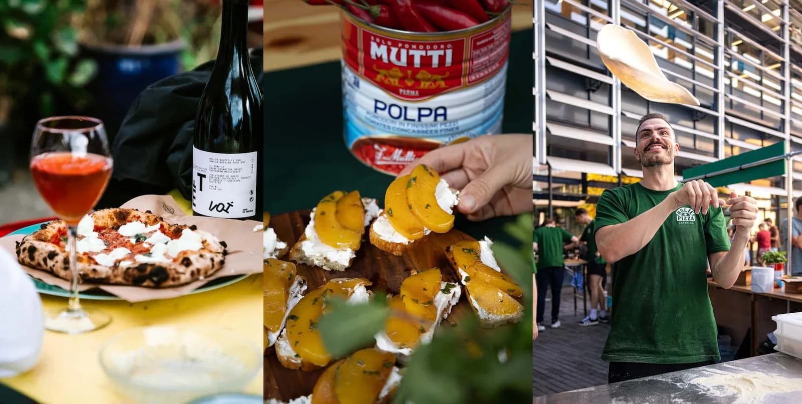 Versgebakken pizza en hapjes op een buffet tijdens een event