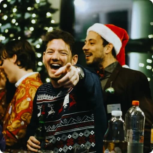 Catering van Holie Pizza tijdens een kerstfeest