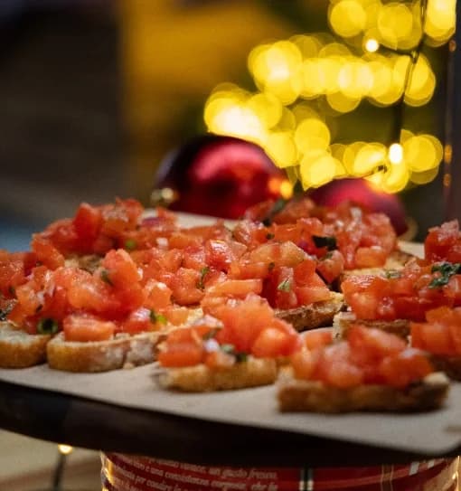 Catering van Holie Pizza tijdens een kerstfeest