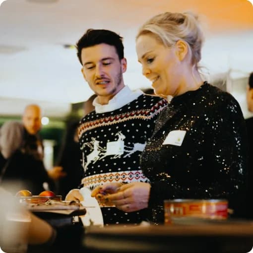 Catering van Holie Pizza tijdens een kerstfeest